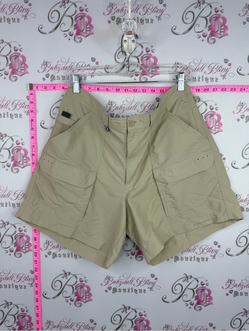 COLUMBIA PFG fishing gear Beige Cargo Shorts Multi-Pocket Utility Design MAUI